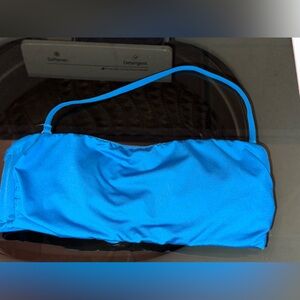 Victorias Secret teal blue bandeau strapless bikini top